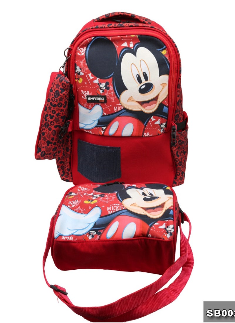 Gharibo Bags School backpack with lunch bag Size 17 model 26 Mickey Mouse  - Image 2