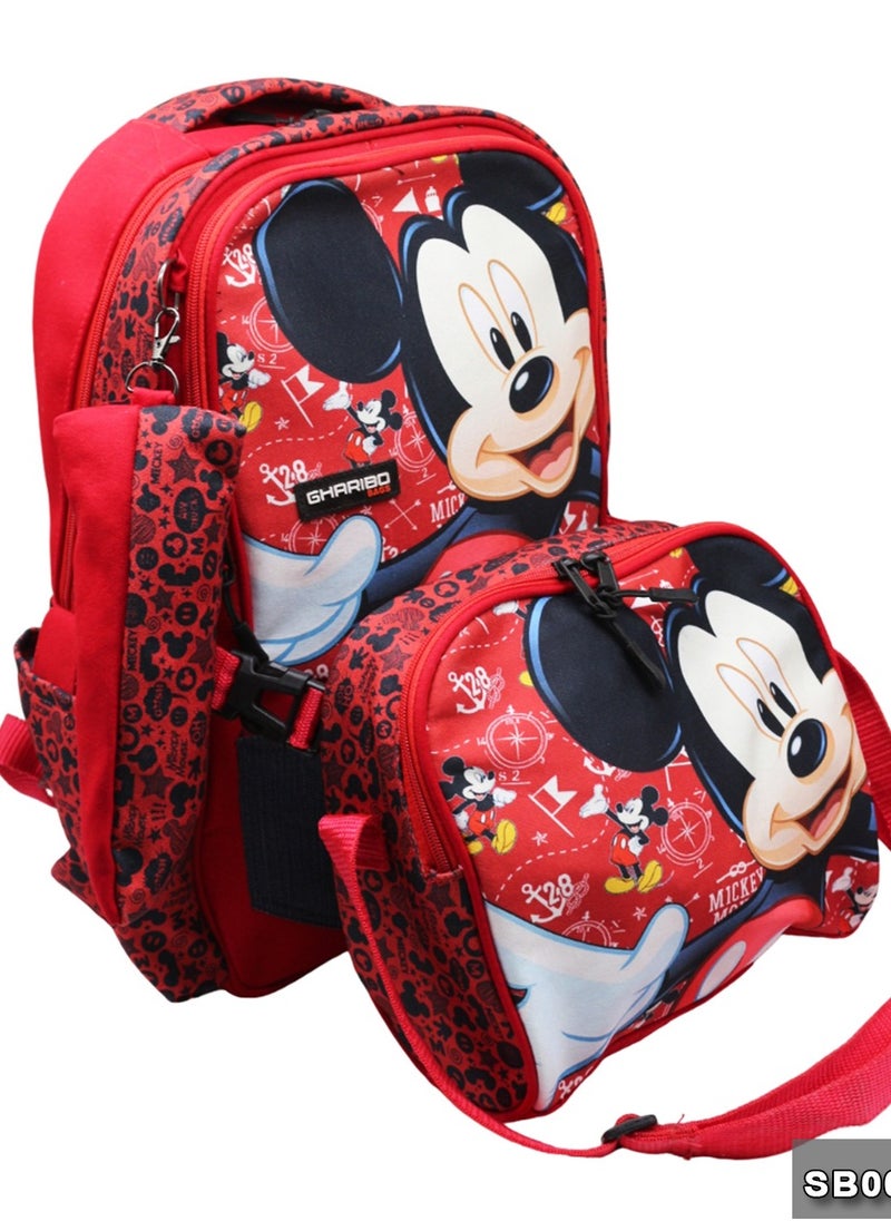 Gharibo Bags School backpack with lunch bag Size 17 model 26 Mickey Mouse  - Image 3