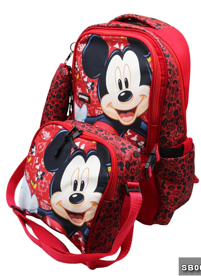 Gharibo Bags School backpack with lunch bag Size 17 model 26 Mickey Mouse  - Image 4