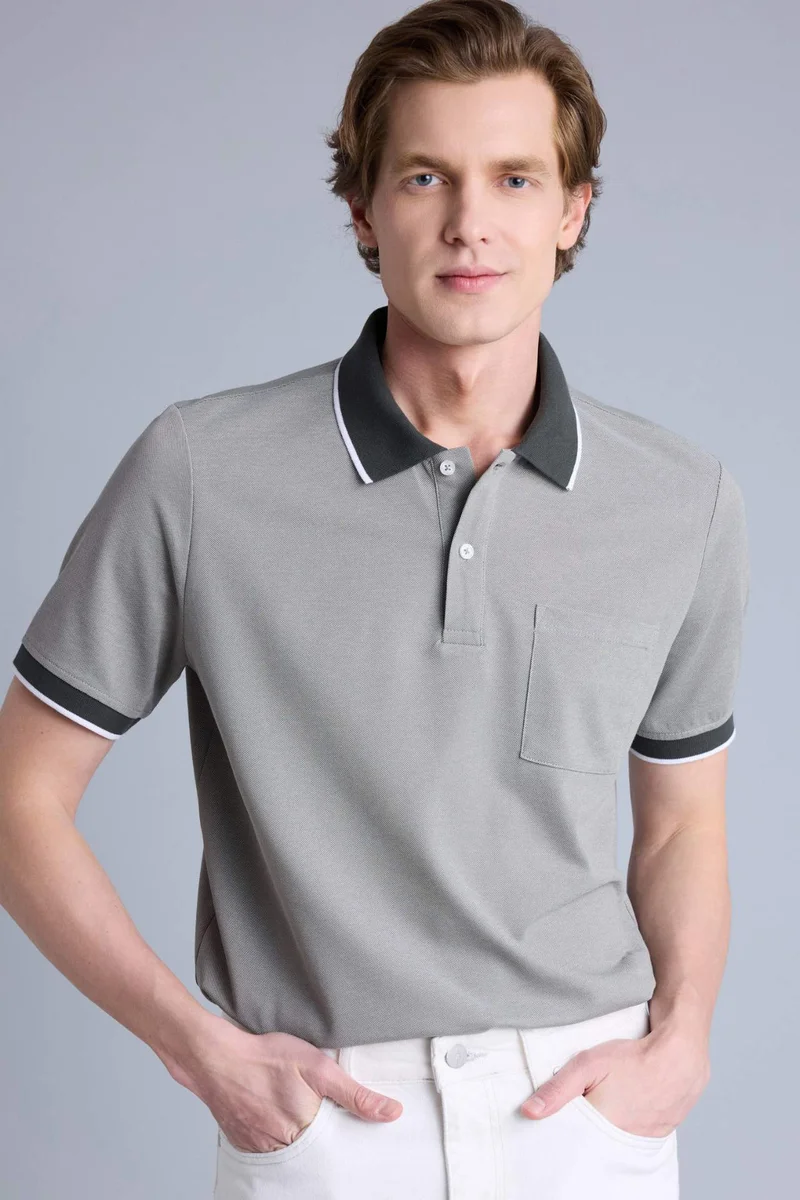 ديفاكتو Regular Fit Short Sleeved Polo T-Shirt