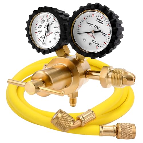 Tutor Auto Nitrogen Regulator with 0800 PSI Delivery Pressure 60 Hose CGA580 Inlet Connection and 14 Male Flare Outlet Connection - Image 1