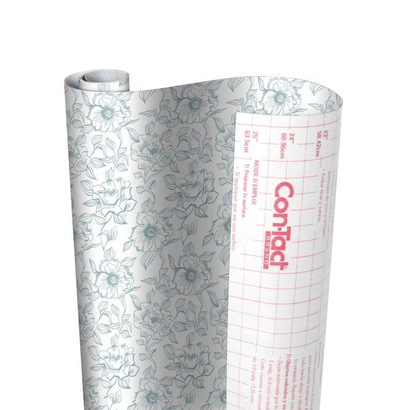 Con-Tact Brand Creative Covering, Self-Adhesive Shelf and Drawer Liner, Multi-Purpose Vinyl Roll, Easy to Use and Apply | Peel & Stick, 18'' x 9', English Rose Blue - Image 3
