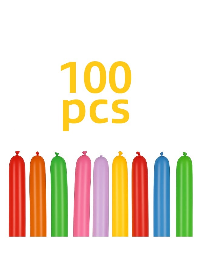 نقطة الحزب بالونات - عبوة من 100 بالون لاتكس، بالونات طويلة ملتوية بألوان متنوعة لحفلات أعياد الميلاد والحيوانات وديكورات المهرجانات - Image 2