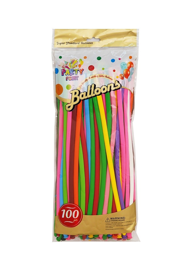 نقطة الحزب بالونات - عبوة من 100 بالون لاتكس، بالونات طويلة ملتوية بألوان متنوعة لحفلات أعياد الميلاد والحيوانات وديكورات المهرجانات - Image 3