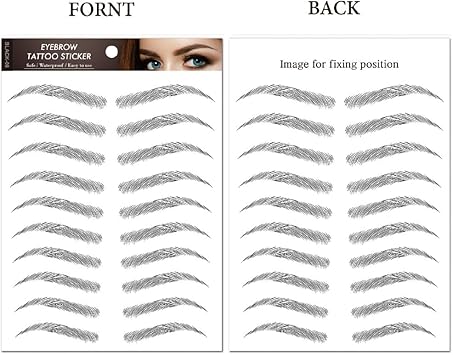 UPSTORE 2Sheets20Pairs HairLike Waterproof Eyebrow Tattoos Stickers Eyebrow Transfers Stickers Grooming Shaping Eyebrow Sticker for Women Girls BlackBrown - Image 3