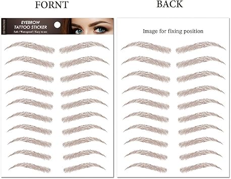 UPSTORE 2Sheets20Pairs HairLike Waterproof Eyebrow Tattoos Stickers Eyebrow Transfers Stickers Grooming Shaping Eyebrow Sticker for Women Girls BlackBrown - Image 2