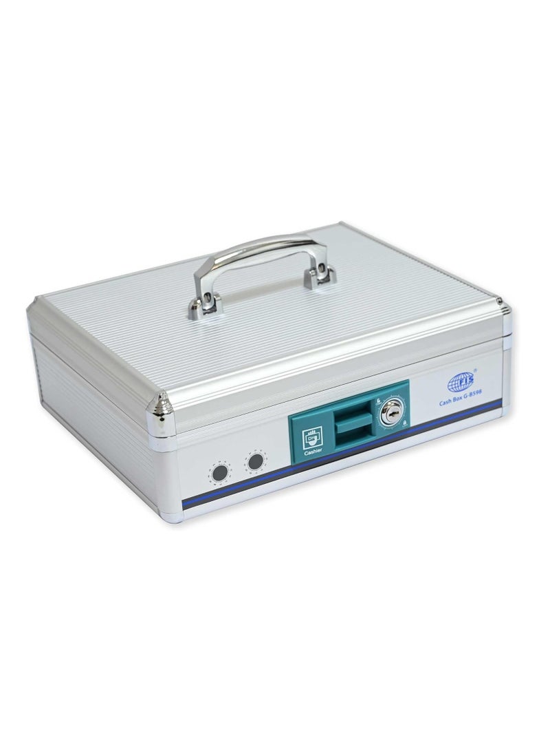 FIS صندوق نقدي من الألمنيوم مع قفل مفتاح، 336X275X112مم - FSCPW-B598 - Image 1