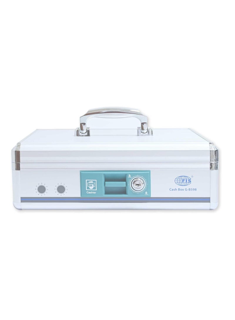 FIS صندوق نقدي من الألمنيوم مع قفل مفتاح، 336X275X112مم - FSCPW-B598 - Image 2