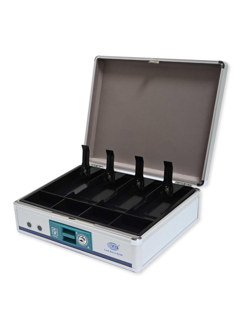 FIS صندوق نقدي من الألمنيوم مع قفل مفتاح، 336X275X112مم - FSCPW-B598 - Image 4