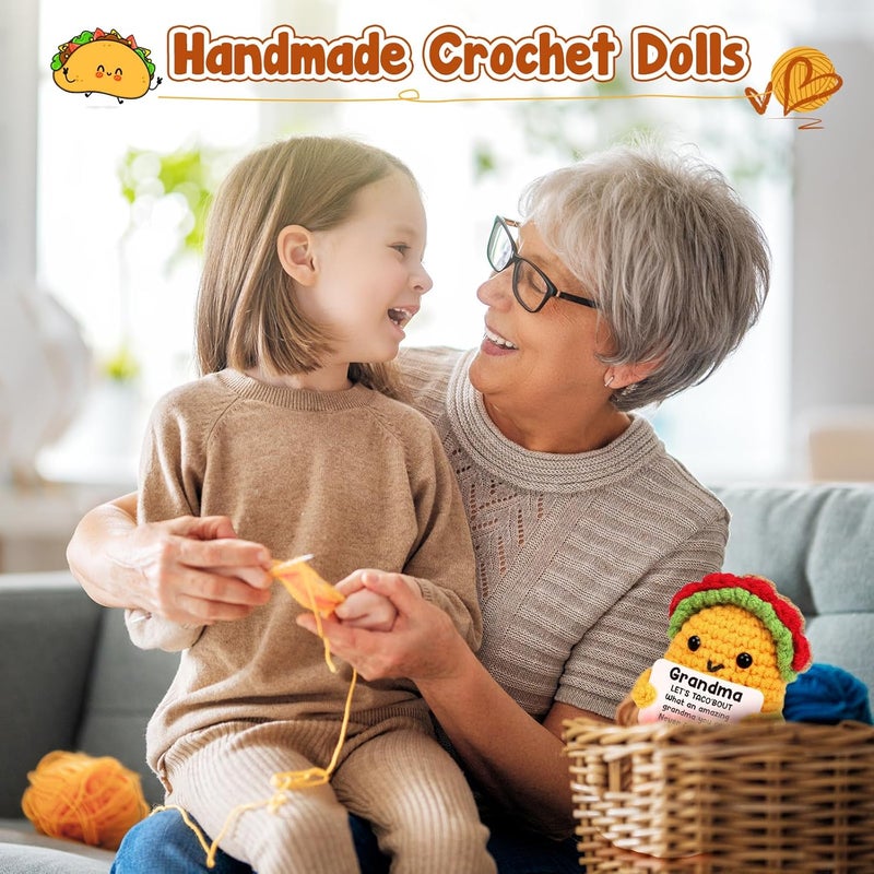 LuoHere Grandma Gifts Christmas Birthday Gifts for Grandmother from Grandkids Gigi Gift for Great Best Grandma Ever Mothers Day Christmas Funny Granny Grandparents Mimi Nana Gigi Handmade Crochet Taco - Image 5