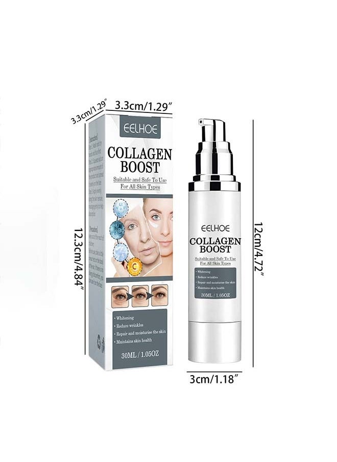 EELHOE - Collagen Boost Anti-Aging Serum  Collagen Boost Serum Collagen Anti-Wrinkle Cream Anti Aging Serum For Women Collagen Booster For Face With Hyaluronic Acid 30ML - Image 1