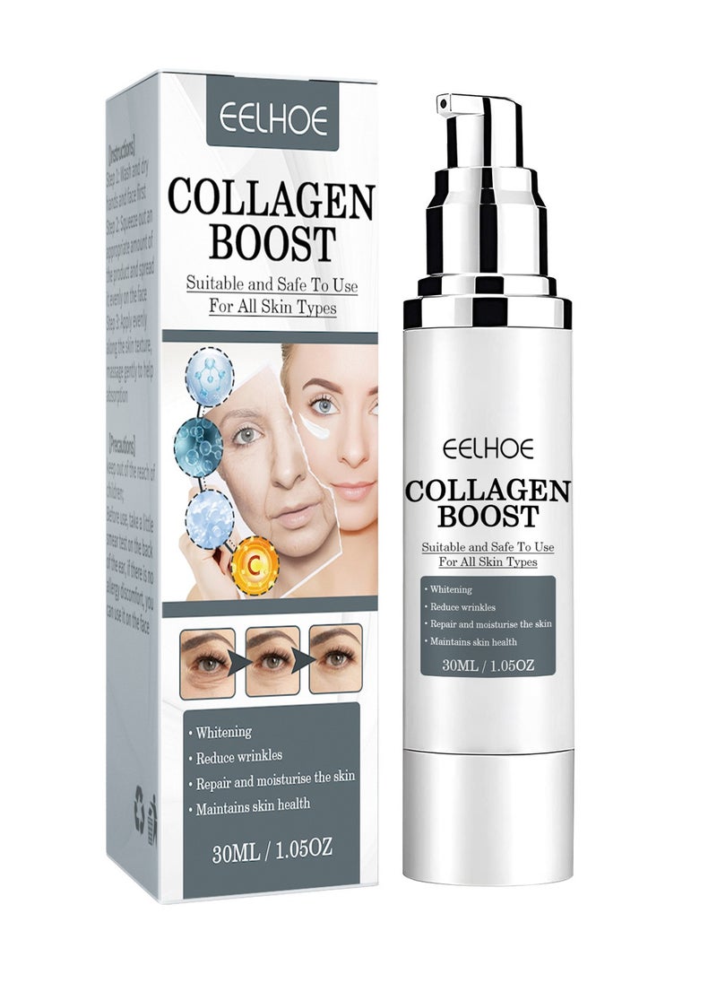 EELHOE - Collagen Boost Anti-Aging Serum  Collagen Boost Serum Collagen Anti-Wrinkle Cream Anti Aging Serum For Women Collagen Booster For Face With Hyaluronic Acid 30ML - Image 1