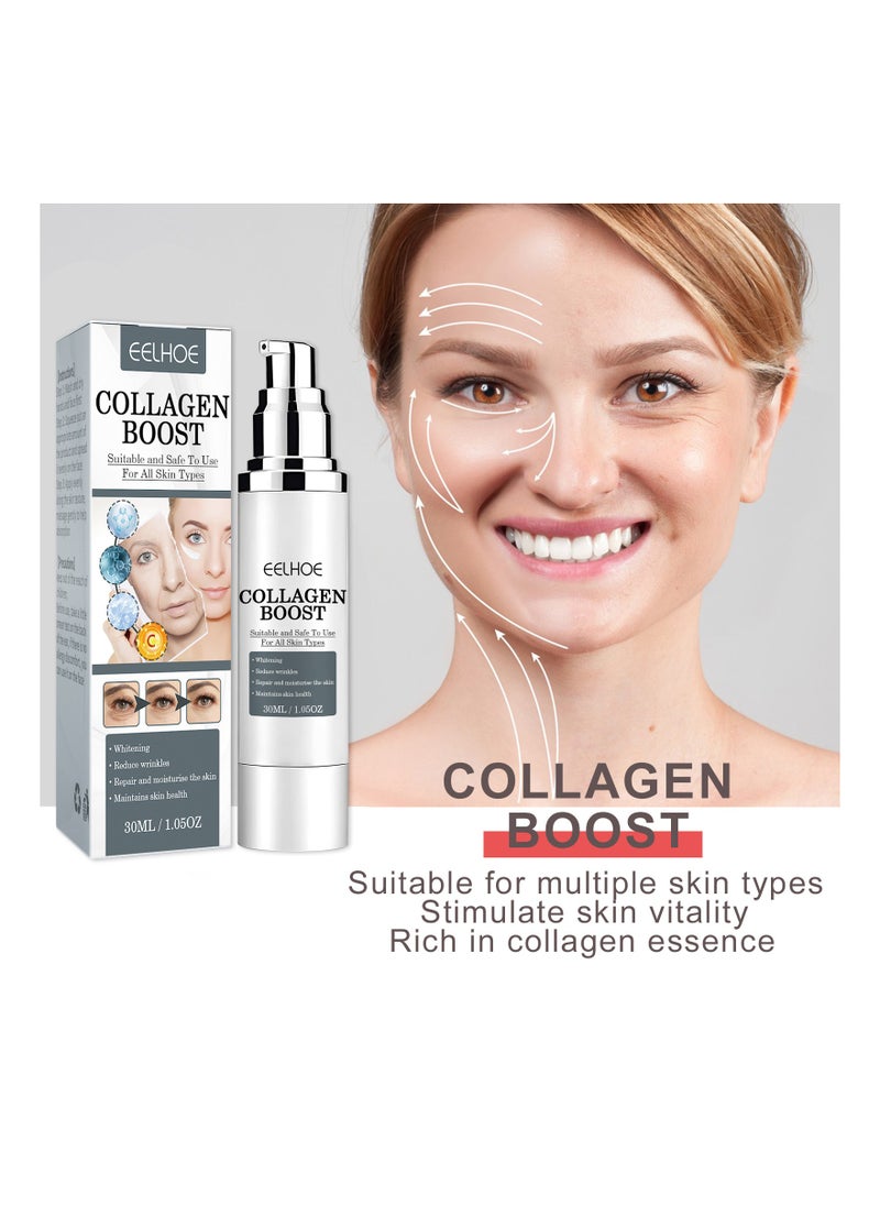 EELHOE - Collagen Boost Anti-Aging Serum  Collagen Boost Serum Collagen Anti-Wrinkle Cream Anti Aging Serum For Women Collagen Booster For Face With Hyaluronic Acid 30ML - Image 1
