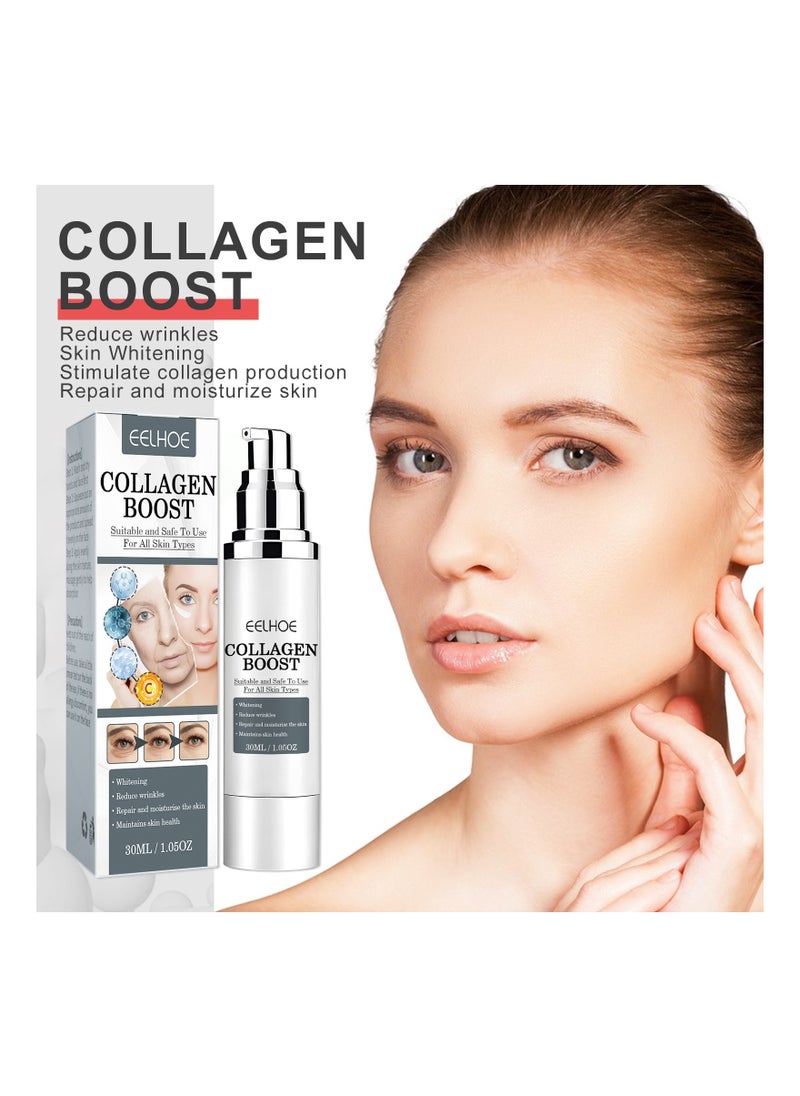 EELHOE - Collagen Boost Anti-Aging Serum  Collagen Boost Serum Collagen Anti-Wrinkle Cream Anti Aging Serum For Women Collagen Booster For Face With Hyaluronic Acid 30ML - Image 1