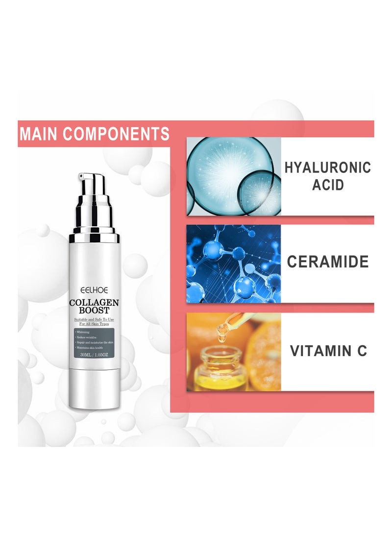 EELHOE - Collagen Boost Anti-Aging Serum  Collagen Boost Serum Collagen Anti-Wrinkle Cream Anti Aging Serum For Women Collagen Booster For Face With Hyaluronic Acid 30ML - Image 1