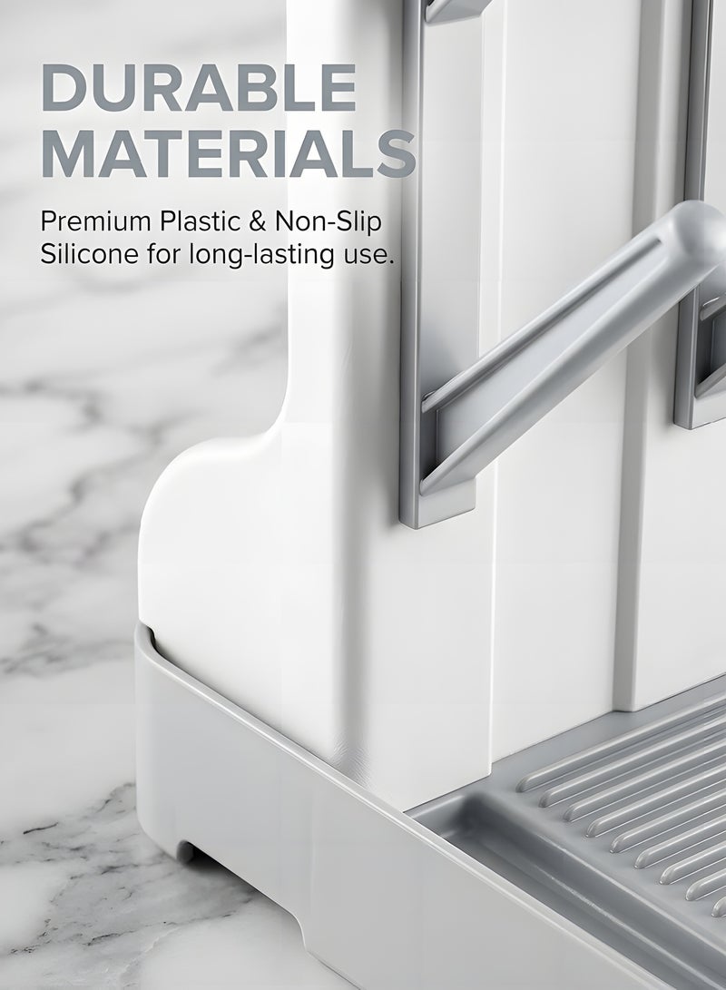 Beauenty Baby Bottle Drying Rack - Space-Saving Bottle Washer & Drying Rack for Baby Essentials, Countertop Vertical Rack with Brushes Holder, Detachable Travel Bottle Rack for Accessories - Image 5