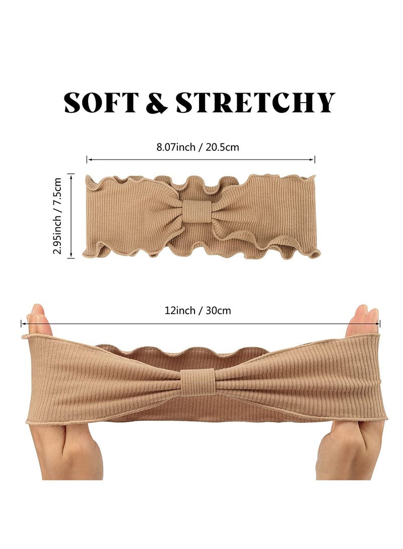Y&D 3 Pack Non Slip Boho Headbands for Women Girls Fashion Wavy Knotted Stretchy Head Bands Running Sport Hair Wide Turban Knit Headband - Image 2