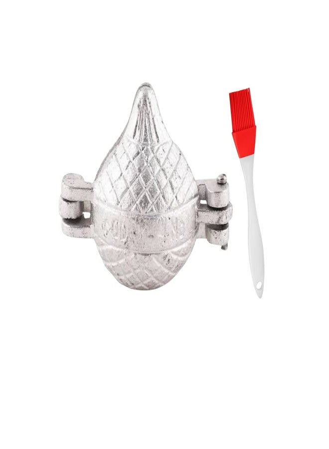 Jasco Combo of Aluminium Modak Mould/Sancha/modak Maker with Oil Brush