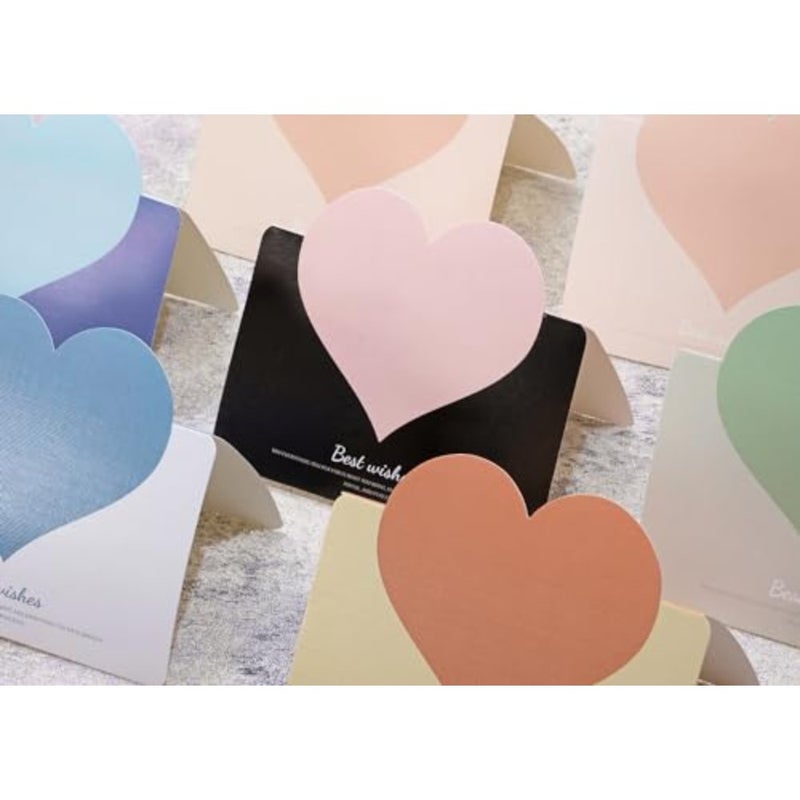 24PCS Heart Shaped Gift Cards Holiday Greeting Cards Foldable Best Wishes Notes Blank Inside for Small Business Coworkers Employees Students Teachers Family Friends New Year Valentine's Day - Image 3
