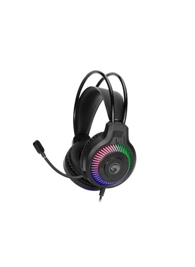 مارفو مجموعة الألعاب MARVO Loot 40 CM416 EN 4 في 1 – لوحة مفاتيح ميكانيكية بإضاءة RGB، ماوس عالي الدقة، سماعة مريحة مع ميكروفون وسطح ماوس ناعم – مجموعة بداية كاملة للاعبين لأجهزة الكمبيوتر المحمولة والمكتبية – مجموعة USB للتوصيل والتشغيل لتجربة ألعاب RGB النهائية - Image 3
