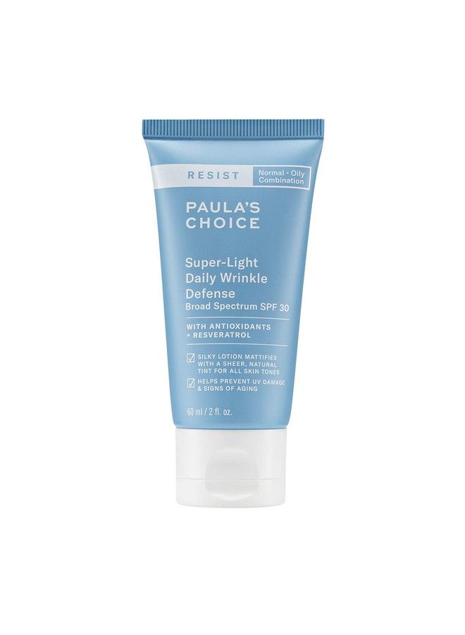 PAULA'S CHOICE مقاومة دفاع التجاعيد الخفيف اليومي SPF 30 مرطب وجه مطفي ملون واقي من الشمس معدني لحماية UVA و UVB للبشرة الدهنية خالي من العطور والبارابين 2 أونصة - Image 2