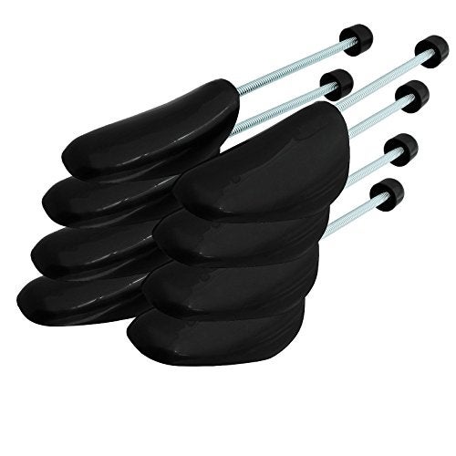 Incutex 4 Pairs of Shoe Trees Variable Size 38-44 Plastic Shoe Shaper Men Women Shoe Stretcher Black - Image 1