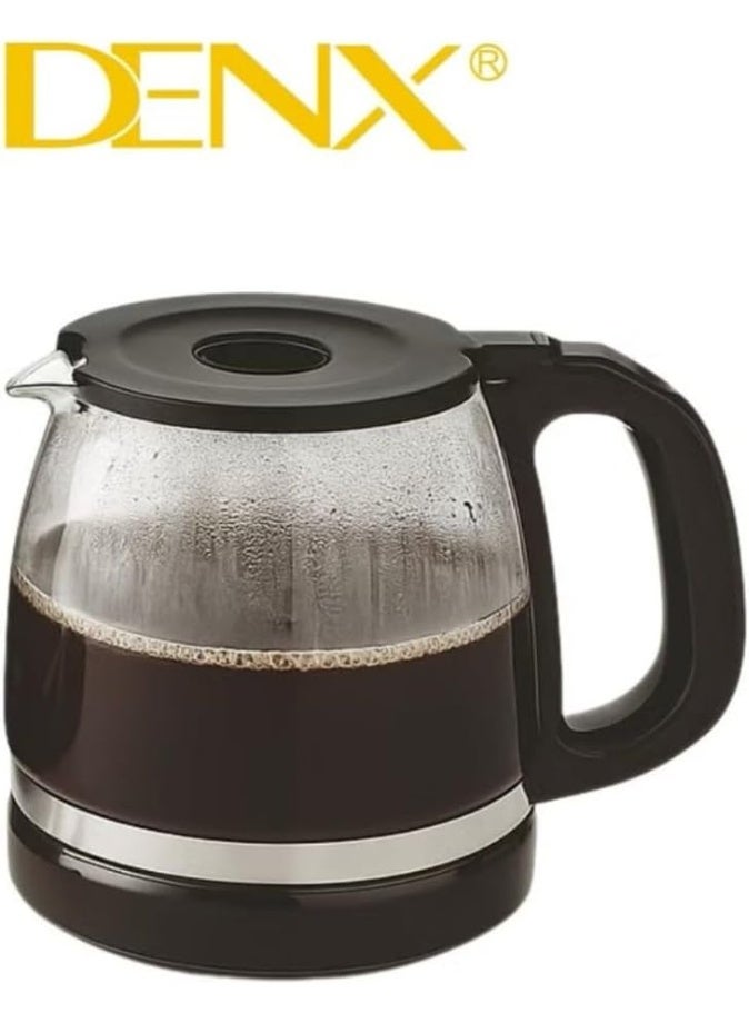 DENX DX3415 Electric Coffee Maker – 1.5L Large Capacity, 900W Fast Brewer, High‑Density Reusable Filter, Brews 12 Cups in 11 Min, Anti‑Drip, On/Off Light Indicator, Black - Image 4