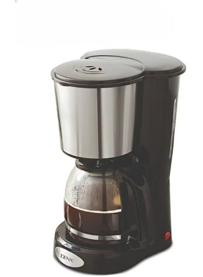 DENX DX3415 Electric Coffee Maker – 1.5L Large Capacity, 900W Fast Brewer, High‑Density Reusable Filter, Brews 12 Cups in 11 Min, Anti‑Drip, On/Off Light Indicator, Black - Image 1