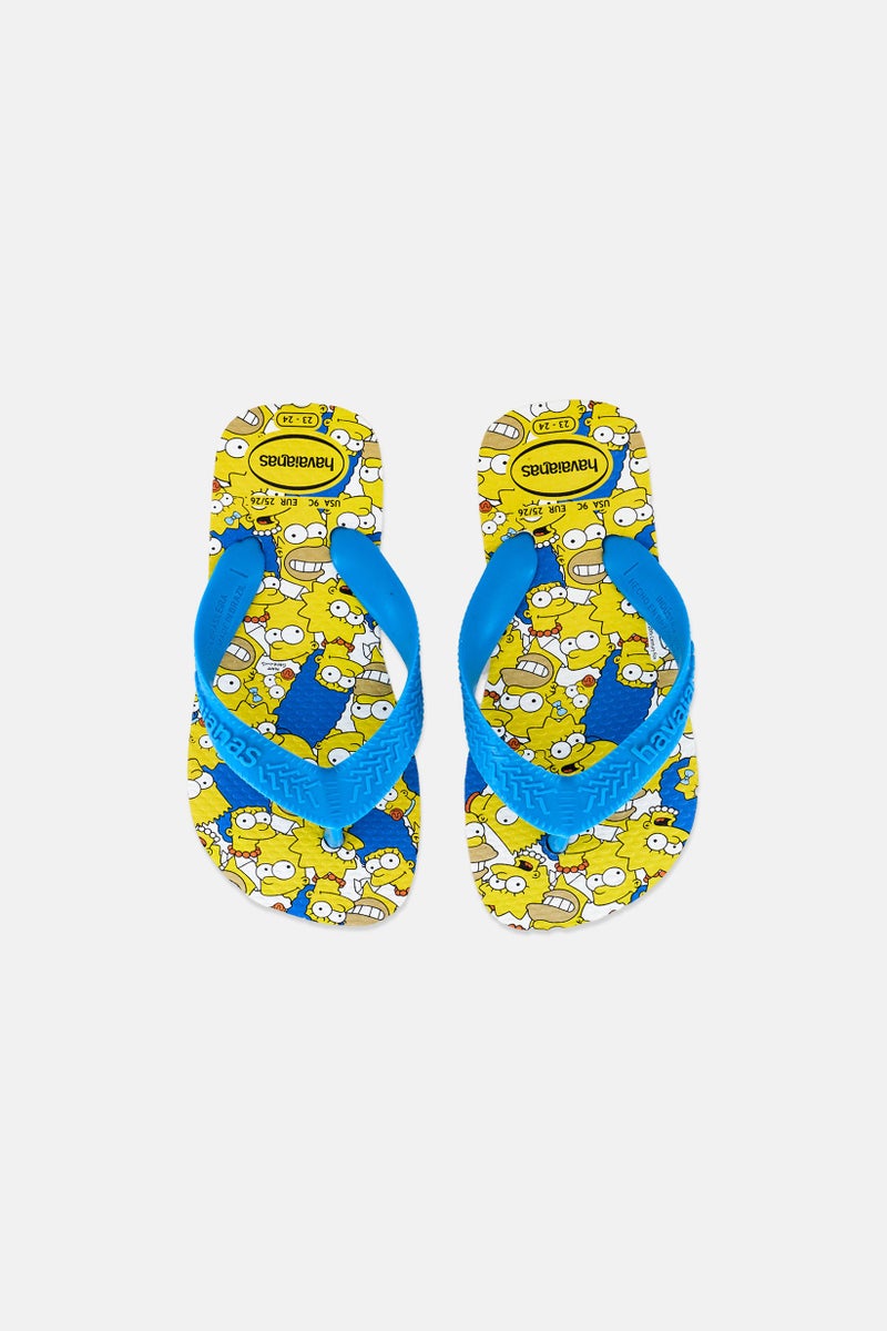 havaianas Toddlers Boy Simpsons Slip On Flip Flops, Multicolor  - Image 3