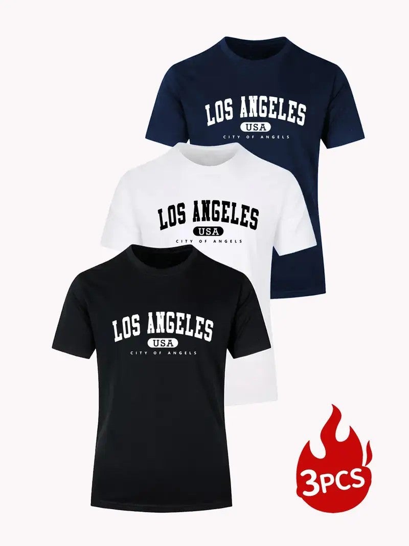 20253-Piece Set Of European Size Men'S T-Shirts, Solid Color Knitted Bird'S-Eye Fabric, Breathable, Round Neck, Short Sleeves, Bulk Order With Custom Printing - Image 1