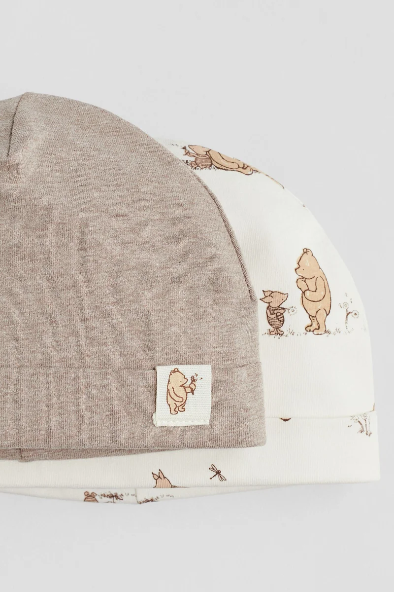 اتش اند ام طقم من قبعتين بيني من جيرسيه القطن