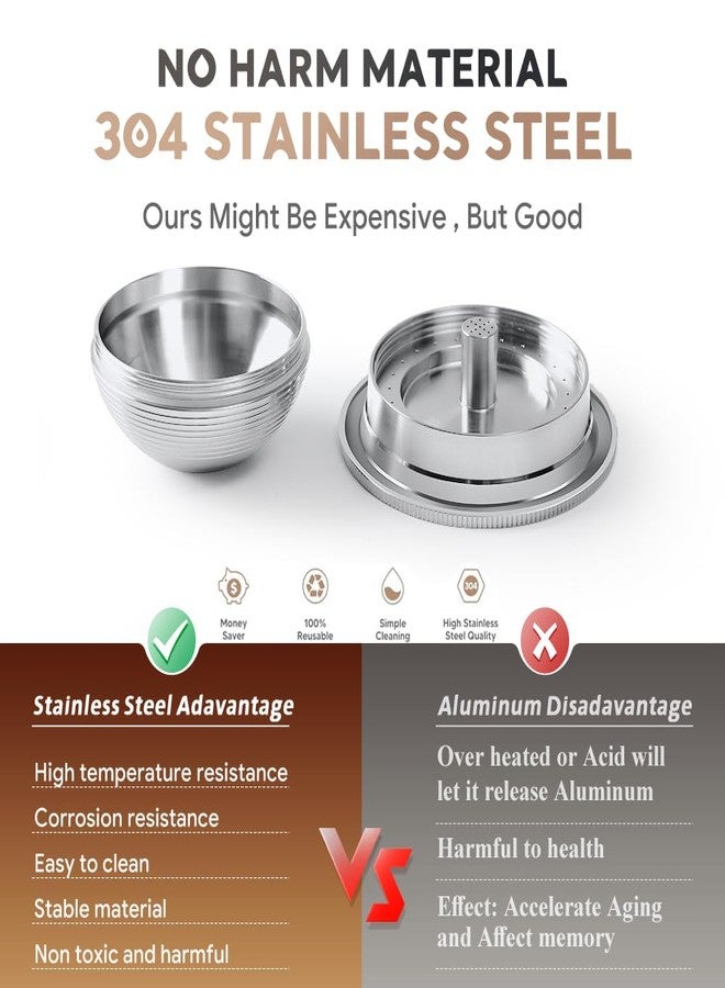 RECAFIMIL Reusable Coffee Capsule, Stainless Steel Refillable Coffee Pod Brewing Espresso 70ML/2.4OZ(SMALL), V-ertuooline Metal Pod Coffee Pod Compatible with Ne-spreso Ver-tuoline GCA1 De-longhi ENV135S - Image 5