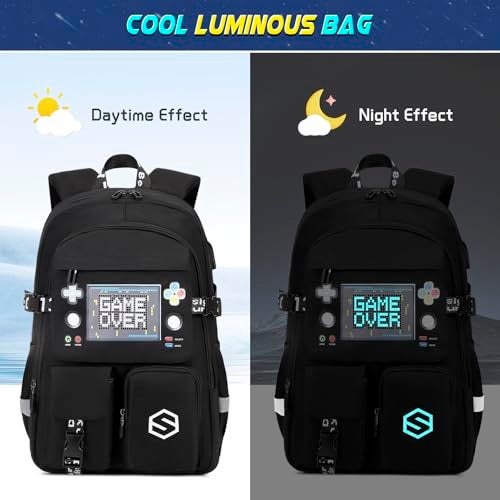 Scothen Boys Backpack, Cool Luminous School Backpacks for Boys with Lunch Bag Pencil Case, Kids Backpack Kindergarten Elementary Middle School Book Bags for Teen Boy Children with USB Charging Port - Image 3