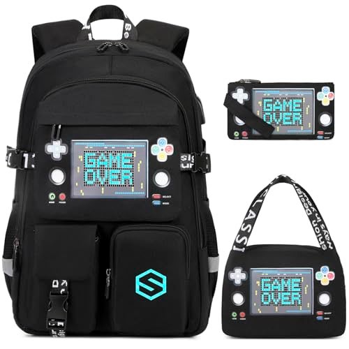 Scothen Boys Backpack, Cool Luminous School Backpacks for Boys with Lunch Bag Pencil Case, Kids Backpack Kindergarten Elementary Middle School Book Bags for Teen Boy Children with USB Charging Port - Image 1