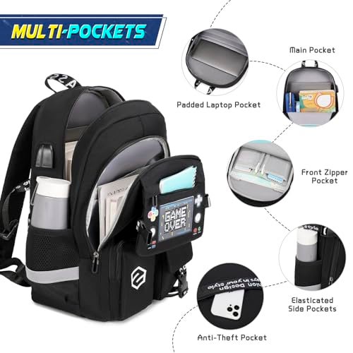 Scothen Boys Backpack, Cool Luminous School Backpacks for Boys with Lunch Bag Pencil Case, Kids Backpack Kindergarten Elementary Middle School Book Bags for Teen Boy Children with USB Charging Port - Image 4