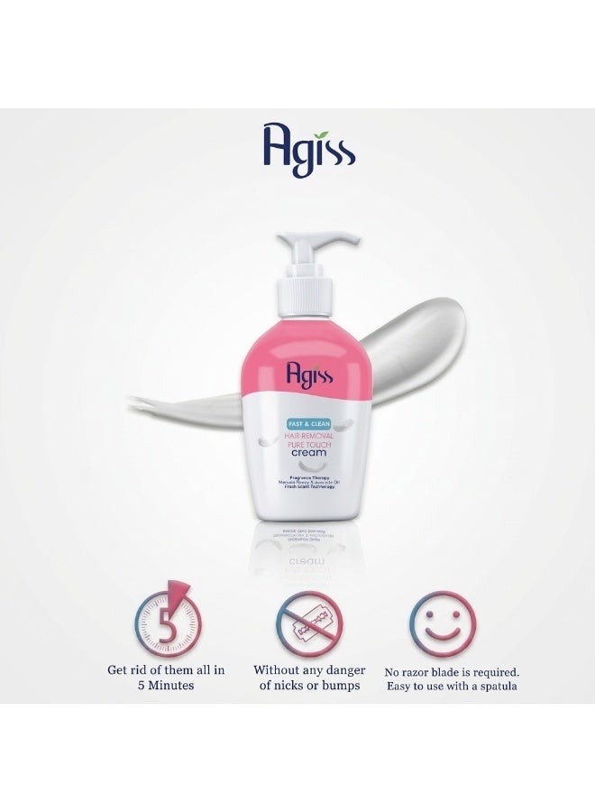 Agiss Hair Removal Cream for Women & Men – 250ml Fast & Clean Pure Touch Depilatory Cream – Sensitive Formula with Manuka Honey & Avocado Oil – Works in 5 Minutes – Includes Spatula - Image 3