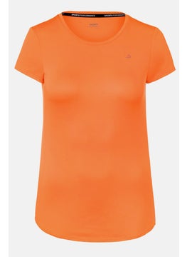 Tchibo Women Sportswear Fit Textured  Performance T-shirt, Orange  - Image 3