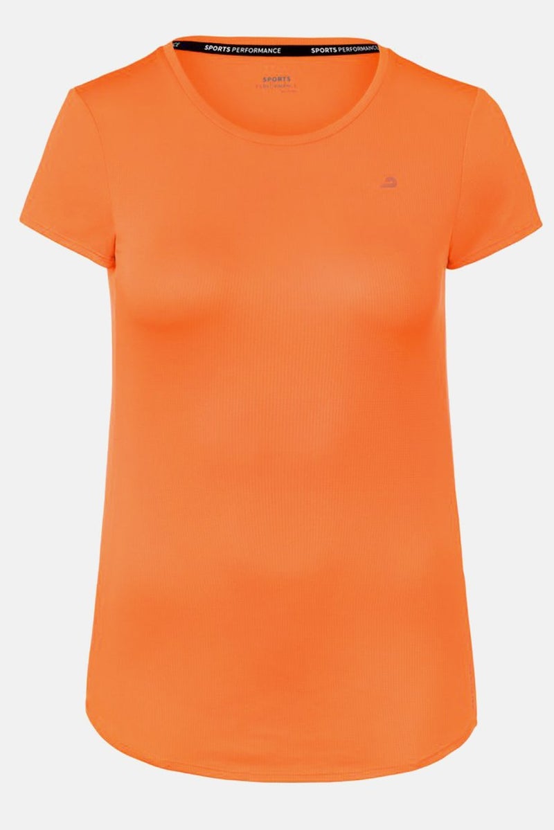 Tchibo Women Sportswear Fit Textured  Performance T-shirt, Orange  - Image 3