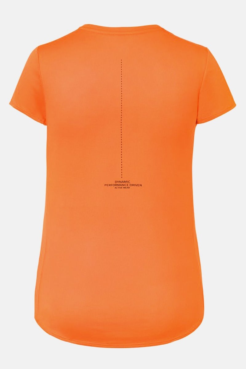 Tchibo Women Sportswear Fit Textured  Performance T-shirt, Orange  - Image 2