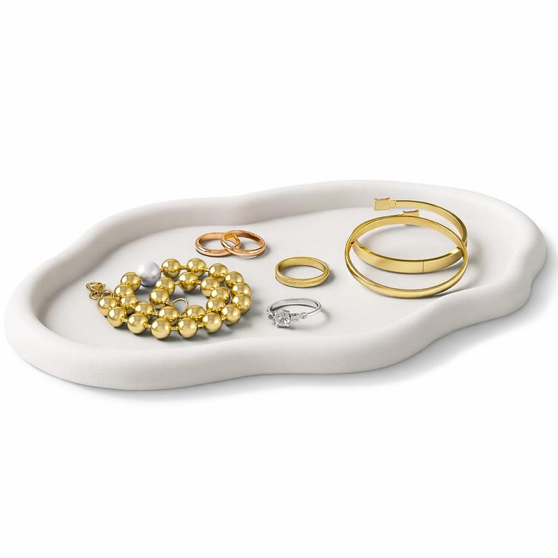 NiHome Silicone Jewelry Tray for Rings Earrings Bracelets Daily Essentials Keys Crystals MultiPurpose NonSlip Organizer on Bedroom Vanities Bathroom Counters Entryway Tables - Image 3