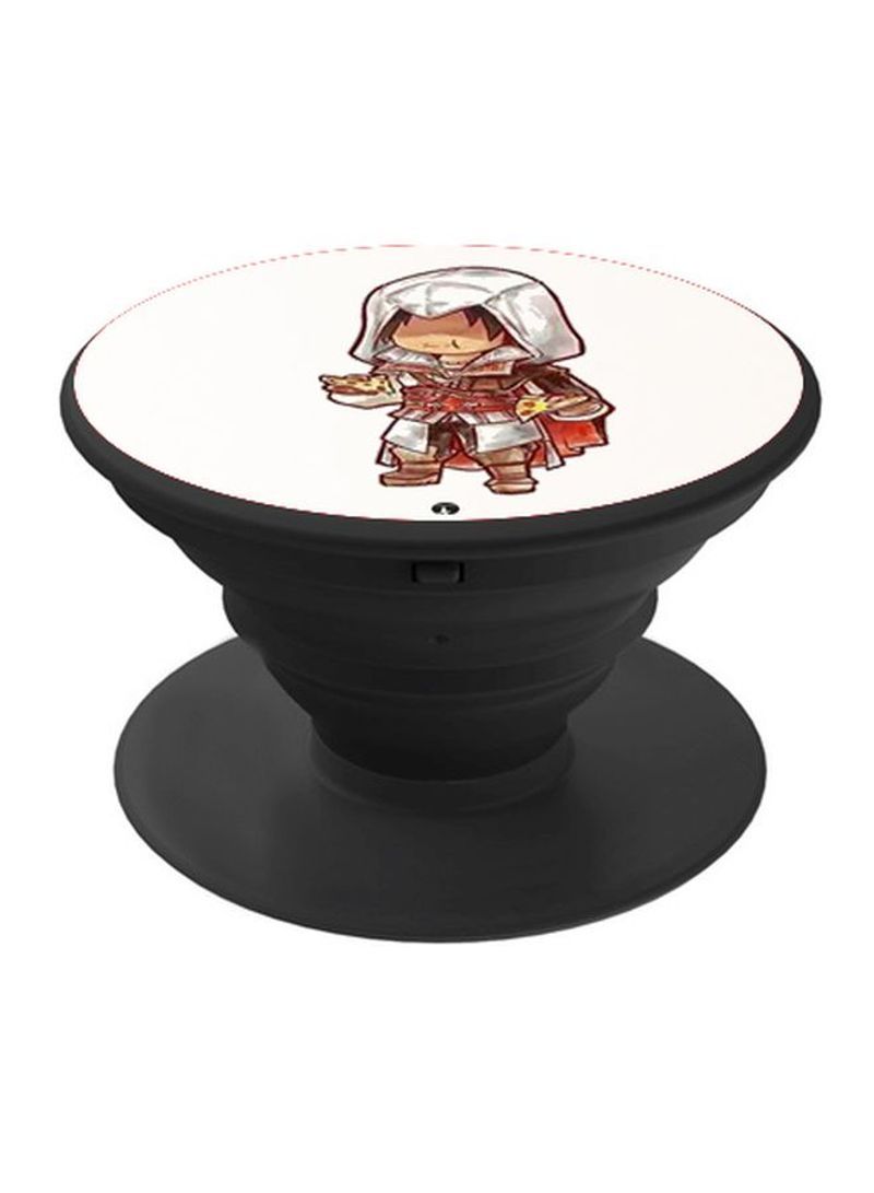 RKN Cartoon Printed Pop Up Finger Grip Phone Holder Black/White/Brown - Image 2