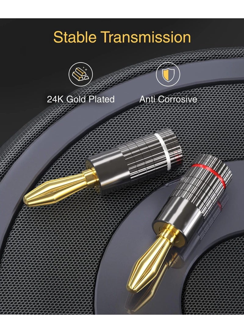 Premium Banana Speaker Plugs, Gold-Plated Connectors (1 Pair) - Image 1