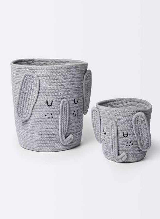 rugszone® -Small Cat Storage Basket, Black Cute Basket for Toys, Dog Toy Basket, Woven Rope Basket for Organizing, Empty Gift Basket for Baby, Black,inches (Grey, 10x10) - Image 2