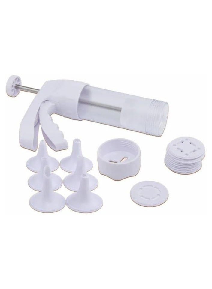 ماكينة تحضير بيتيفور 18 قطعة (12 وش + 6 أقماع) – تصميم متين مع يد قوية لتشكيل الكوكيز والبسكويت بسهولة – أداة مثالية لتحضير حلويات Lo - Image 1