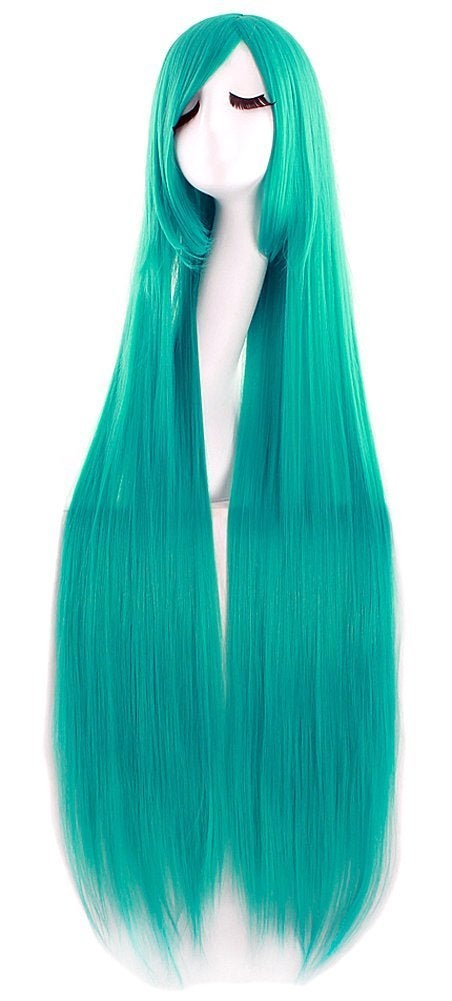 MapofBeauty 40" 100cm Anime Costume Long Straight Cosplay Wig Party Wig (Dark Turquoise)