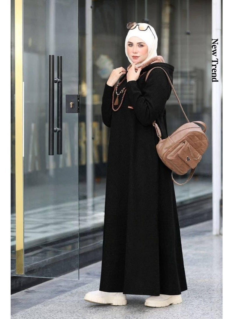 Long winter wool dress for veiled women – modest and comfortable design for winter - Image 2