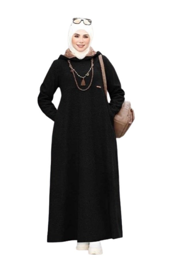 Long winter wool dress for veiled women – modest and comfortable design for winter - Image 1