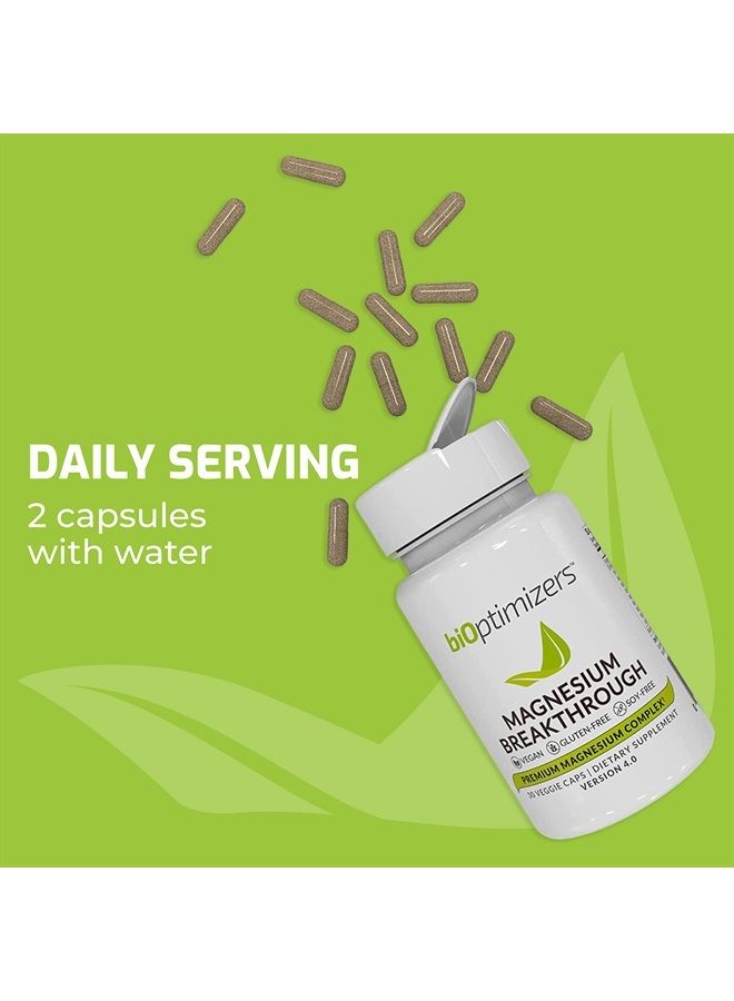BiOptimizers Magnesium Breakthrough Supplement 4.0 - Has 7 Forms of Magnesium: Glycinate, Malate, Citrate, and More - Natural Sleep and Brain Supplement - 30 Capsules - Image 5