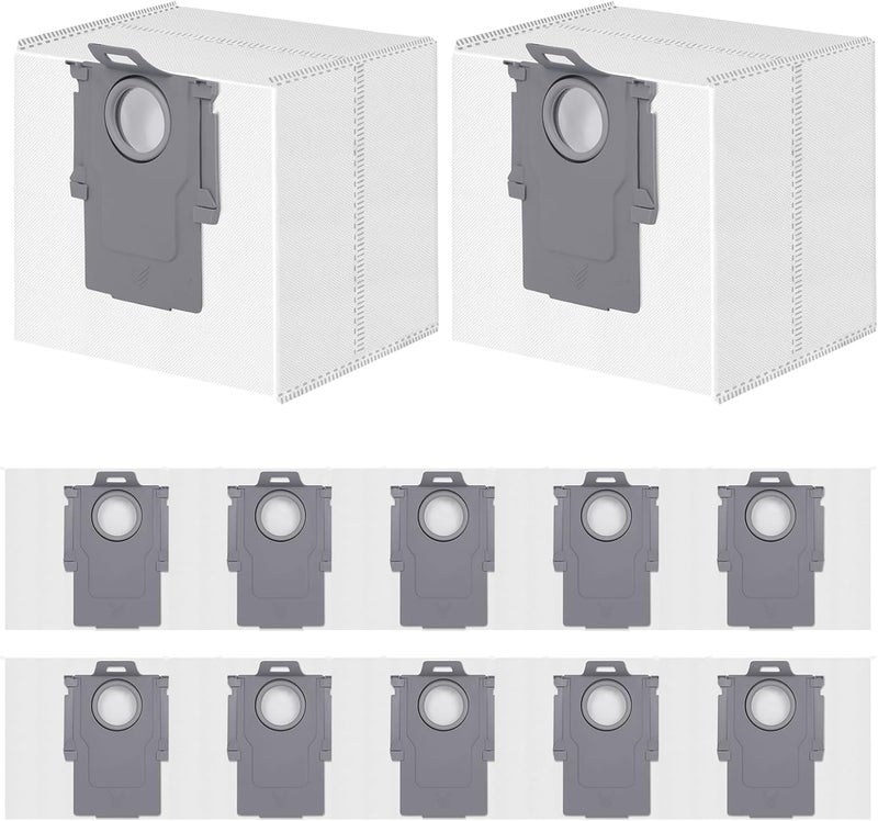 Spofan Pack of 12 Vacuum Cleaner Bags for Roborock Q10 S5+/X5+, Q7 L5+/M5+, S8+/S8 Pro Ultra/S7 MaxV Ultra/Q7 Max+/Q8 Max+/Q5 Pro+/Q5 Max+ Vacuum Cleaner Suction Station, Replacement Bags Accessories Vacuum - Image 1