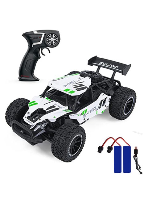 Remote Controlled Car 1:16 RC Car for Children - 2.4 GHz Offroad Monster Truck 20 km/h Off-Road Vehicle 2WD Buggy Electric Toy Car RC Vehicle Truck with Two Batteries  for Boys and Girls, White